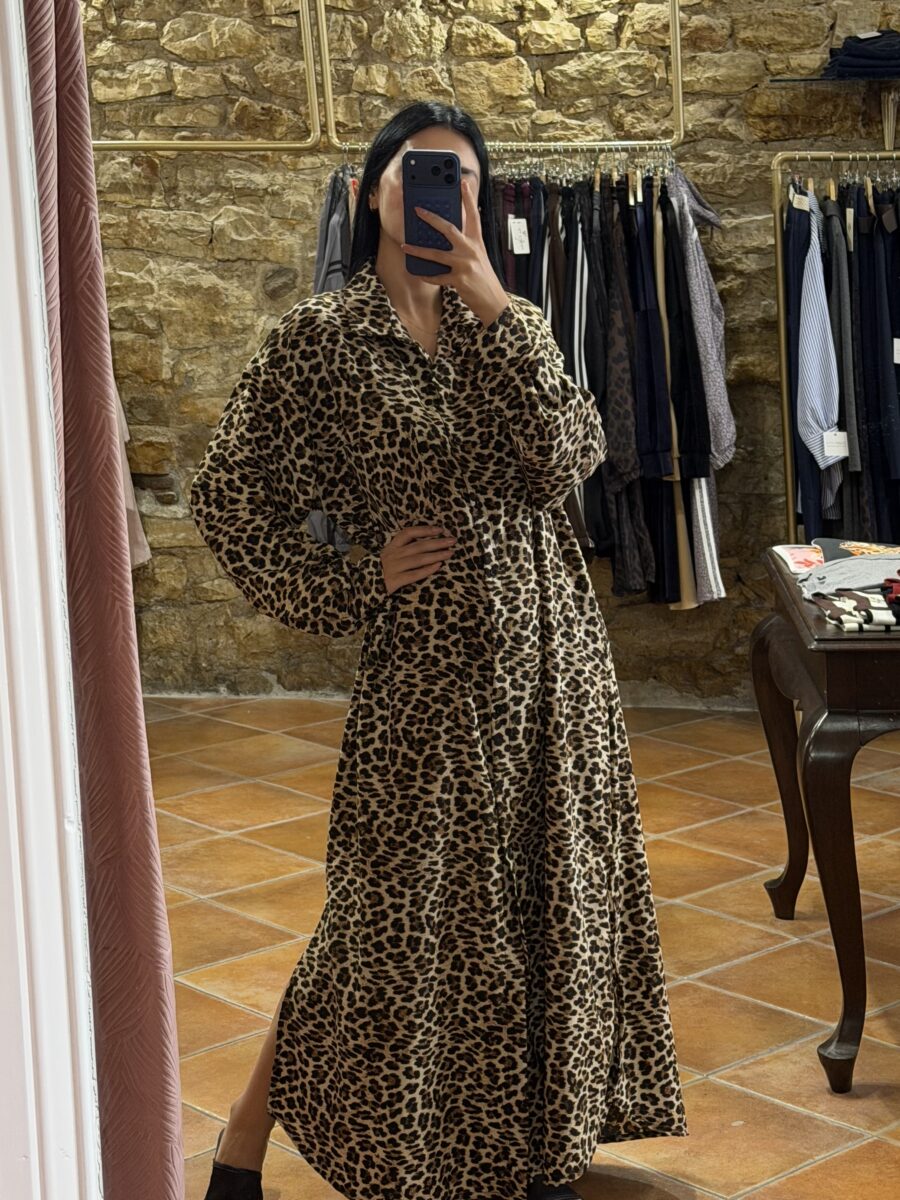 Πουκάμισο φόρεμα σε leopard print