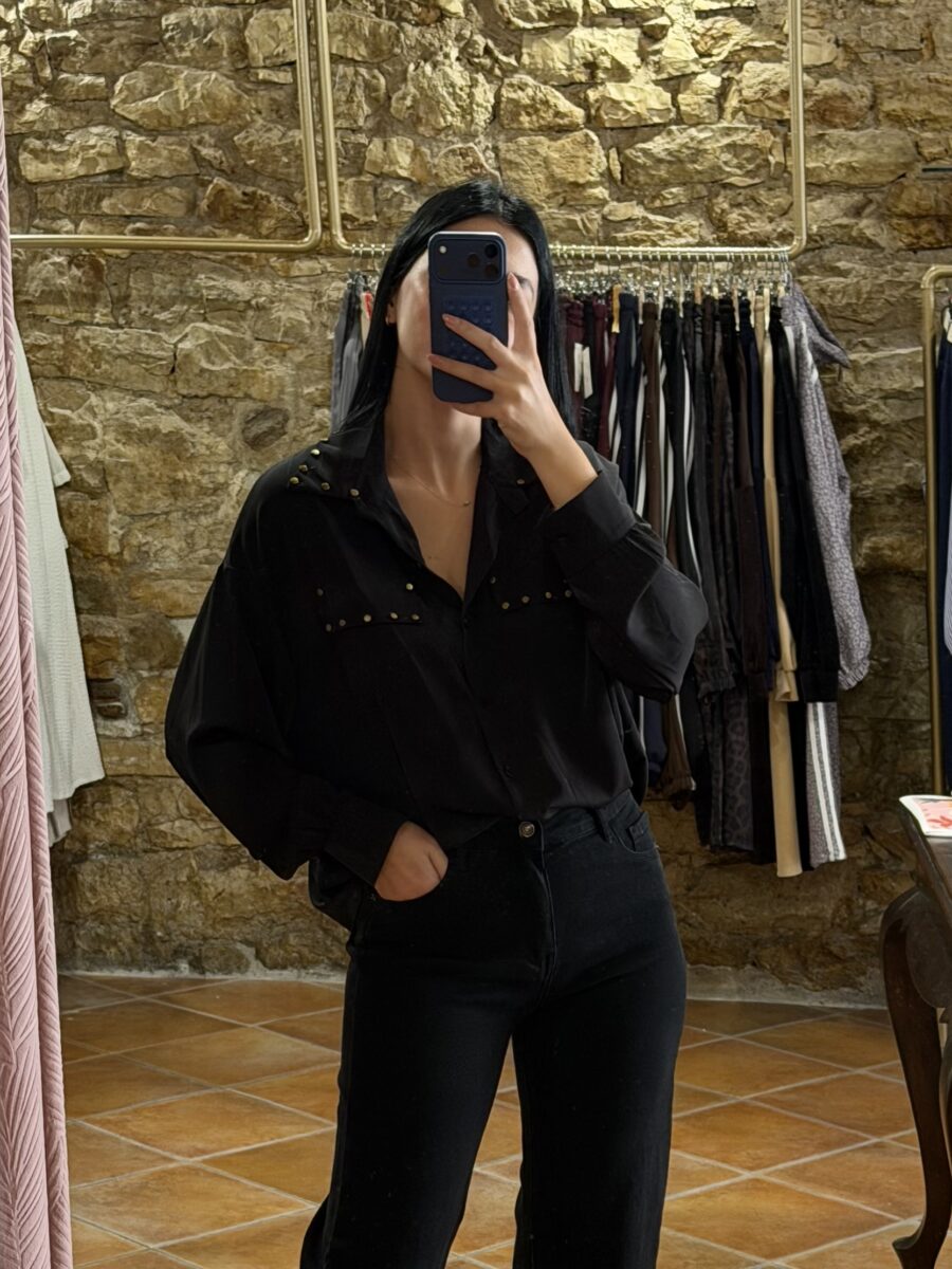 Πουκάμισο με τρουκς Μαύρο