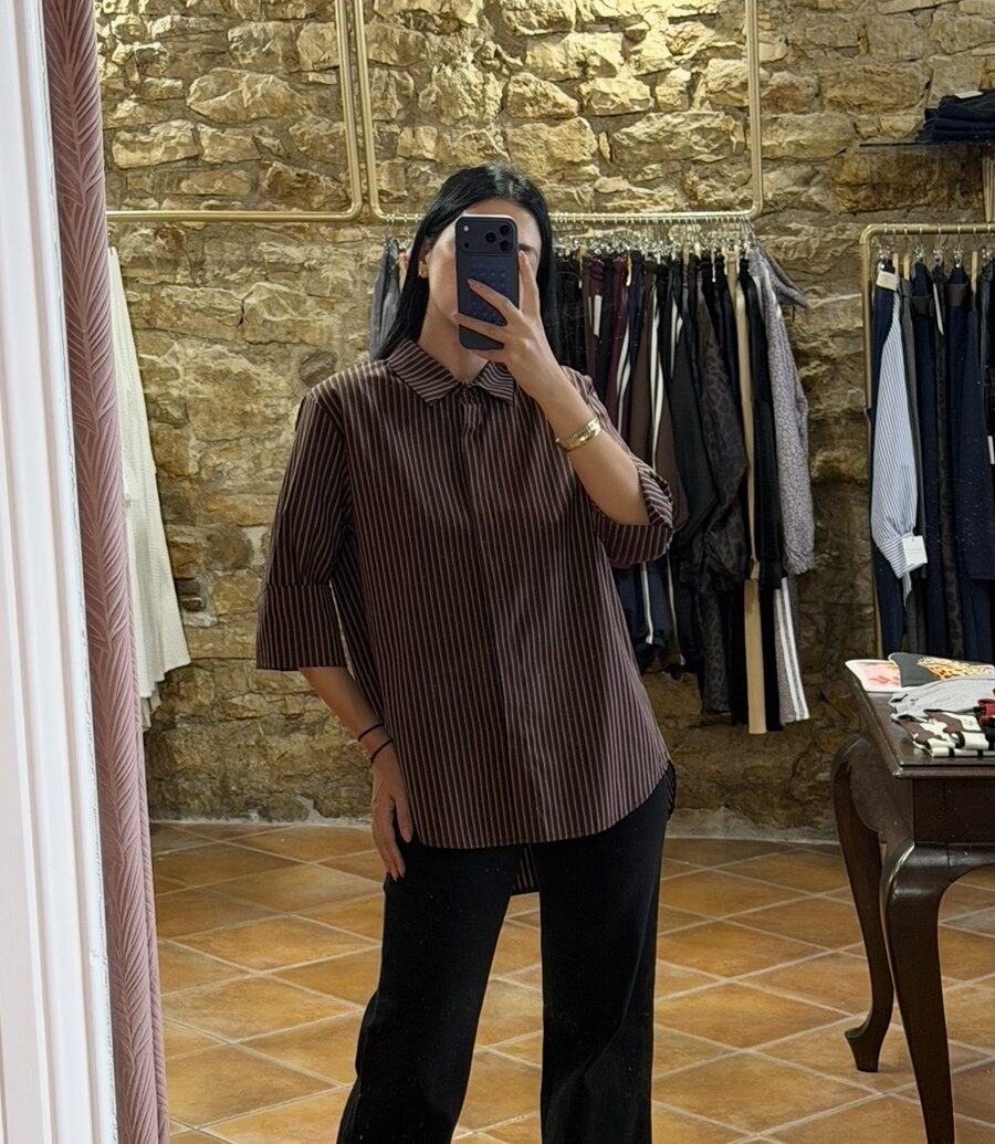Πουκάμισο ριγέ Μπορντό