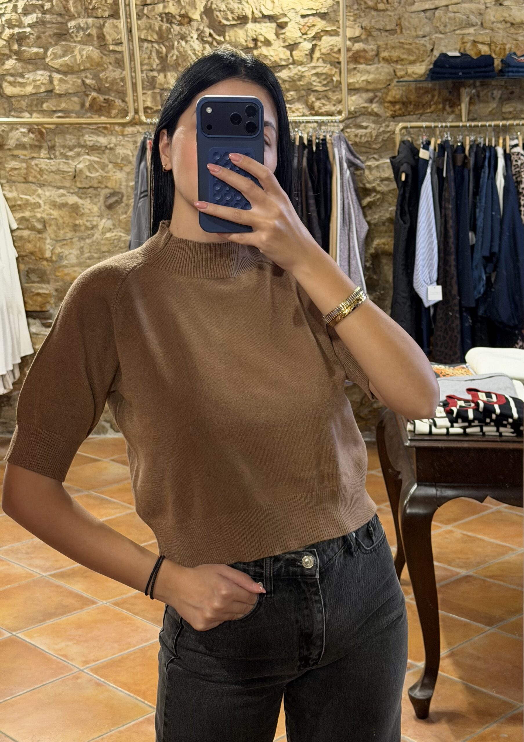 Μπλούζα πλεκτή ζιβάγκο camel Μπλούζα πλεκτή ζιβάγκο camel