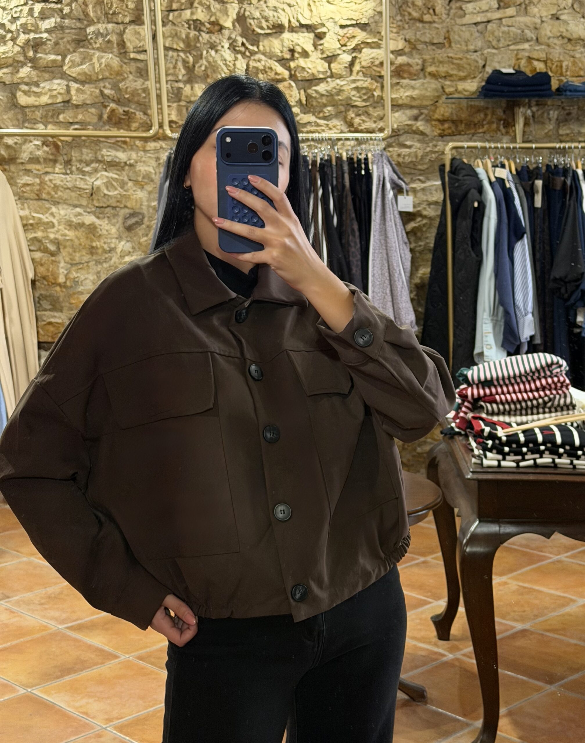 Μπουφάν bomber καπαρντινέ Σοκολά Μπουφάν bomber καπαρντινέ Σοκολά
