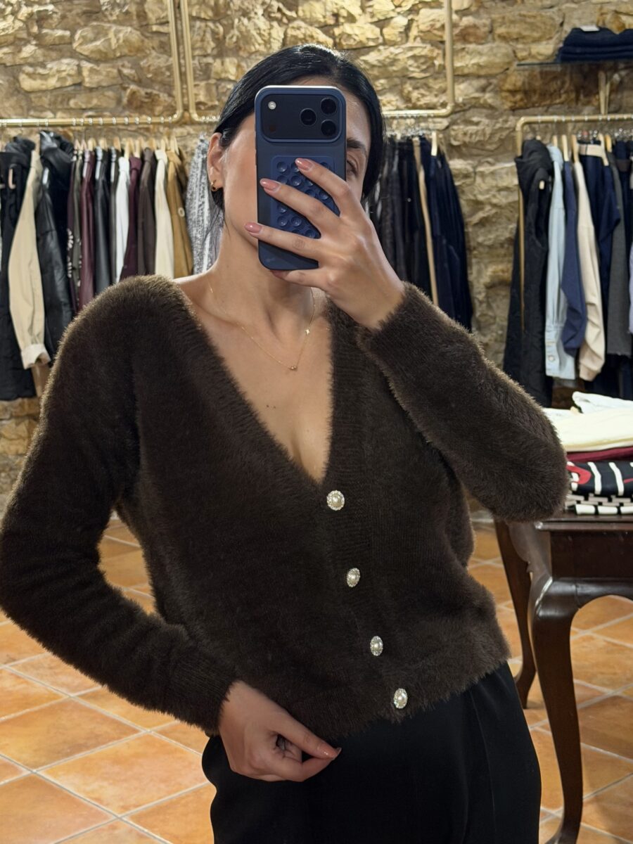 Ζακέτα fluffy Σοκολά