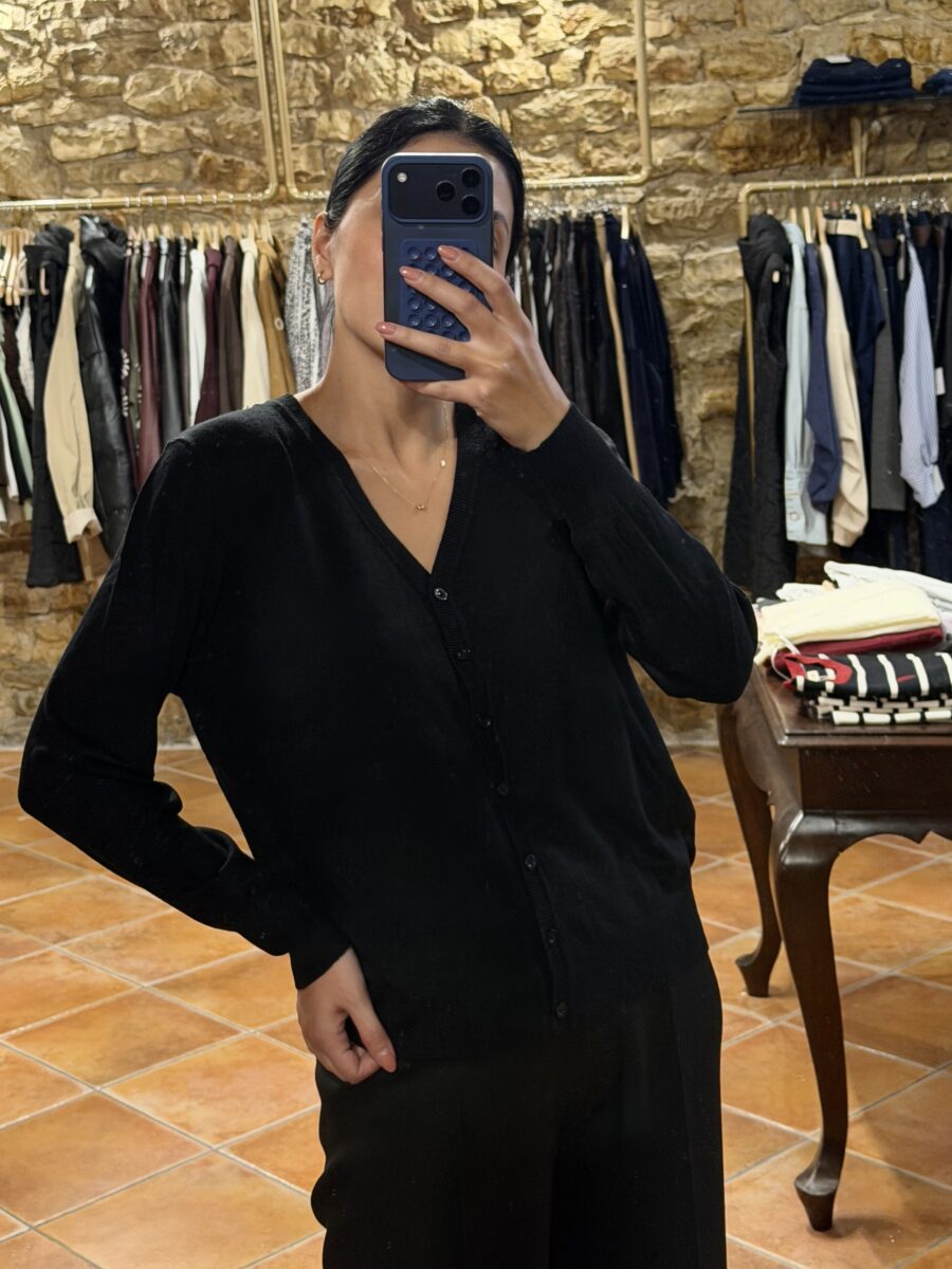 Ζακέτα με ριπ τελείωμα Μαύρο