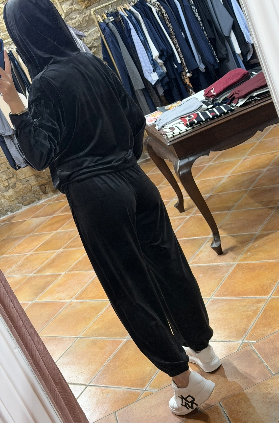 velvet σετ με ζακέτα Μαύρο velvet σετ με ζακέτα Μαύρο