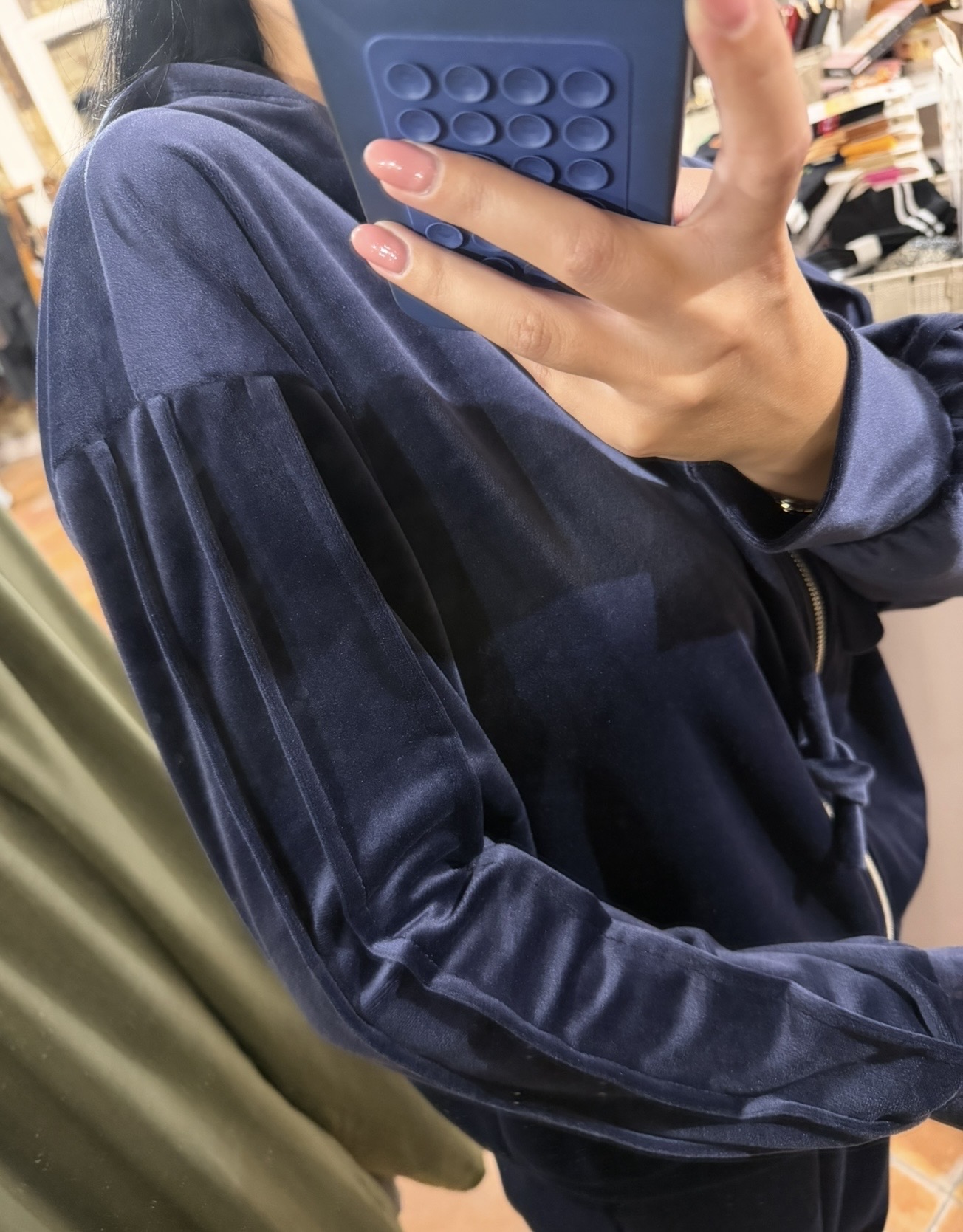 velvet Σετ με ζακέτα navy blue velvet Σετ με ζακέτα navy blue