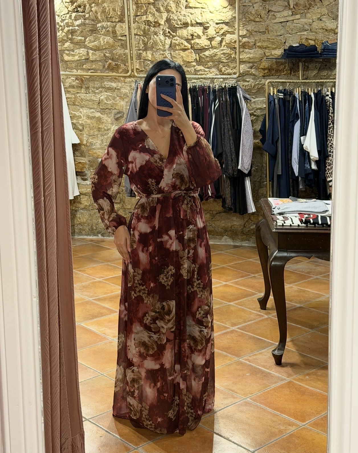 maxi floral φόρεμα Μπορντό maxi floral φόρεμα Μπορντό