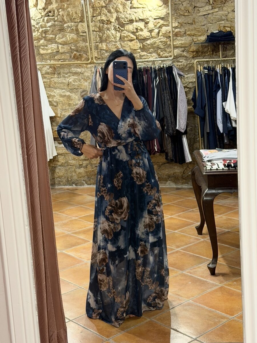maxi floral φόρεμα Μπλε