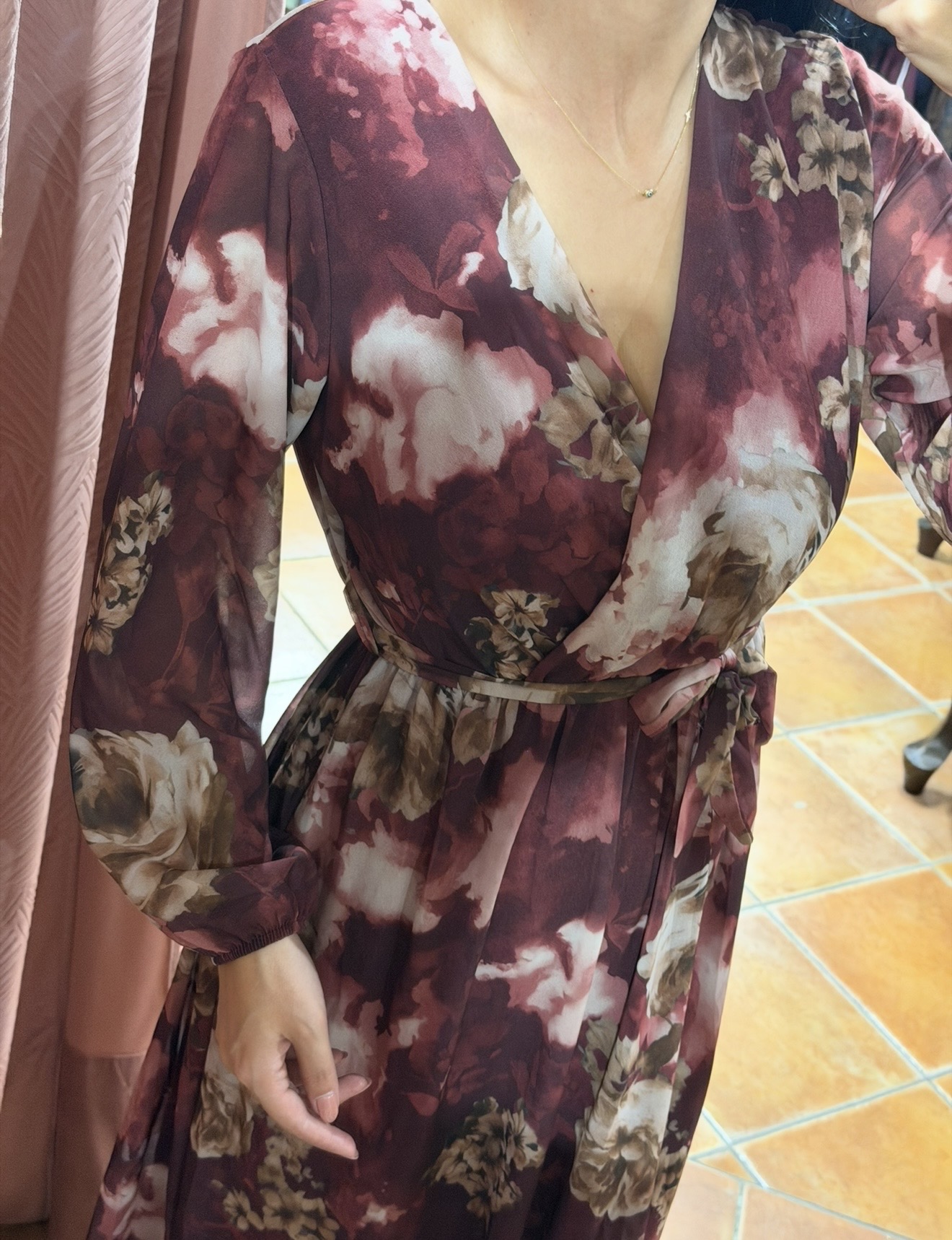 maxi floral φόρεμα Μπορντό maxi floral φόρεμα Μπορντό