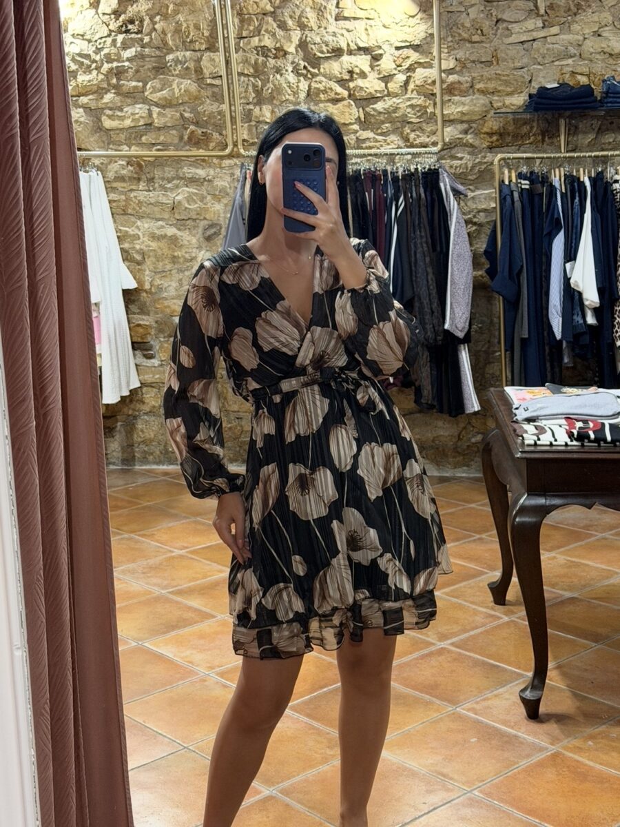 Κρουαζέ floral φόρεμα Μαύρο