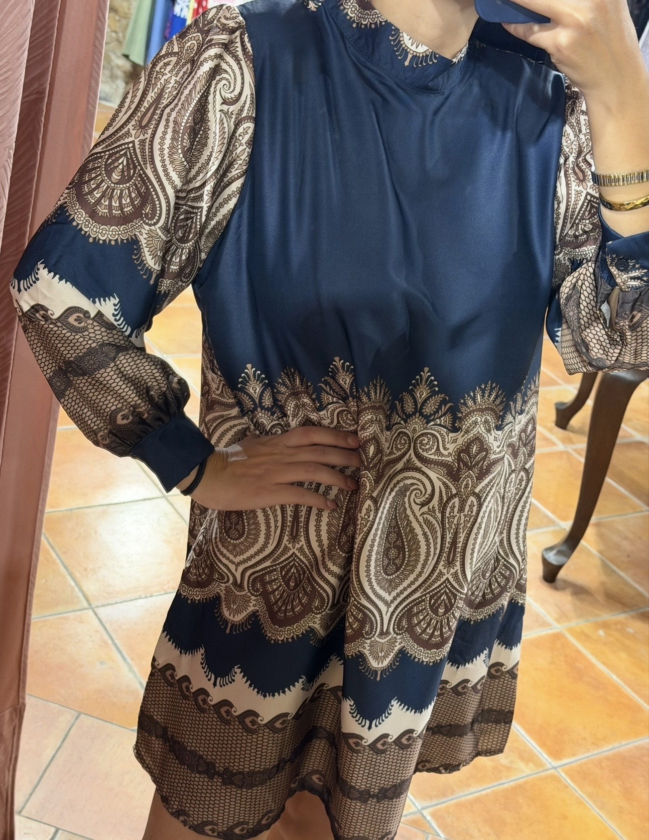 Φόρεμα με ψηλό γιακά navy blue Φόρεμα με ψηλό γιακά navy blue