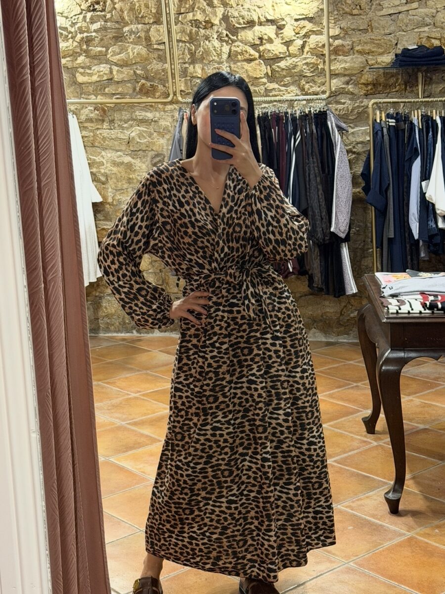 leopard κρουαζέ φόρεμα